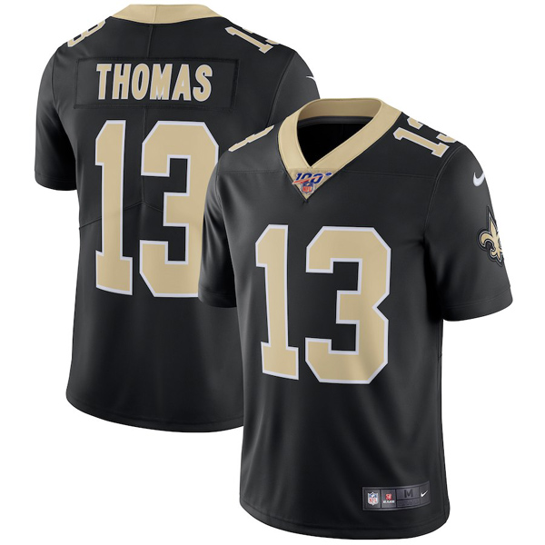 Men’s New Orleans Saints 100th #13 Michael Thomas Black Vapor Untouchable Limited Stitched NFL Jersey